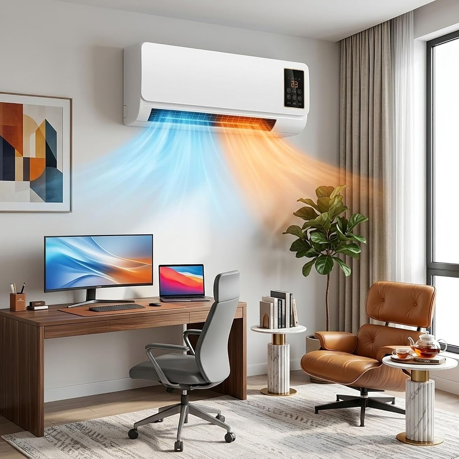 Smart Bathroom Fan - Wandgemonteerde airconditionerventilator, slimme airco-unit voor de
