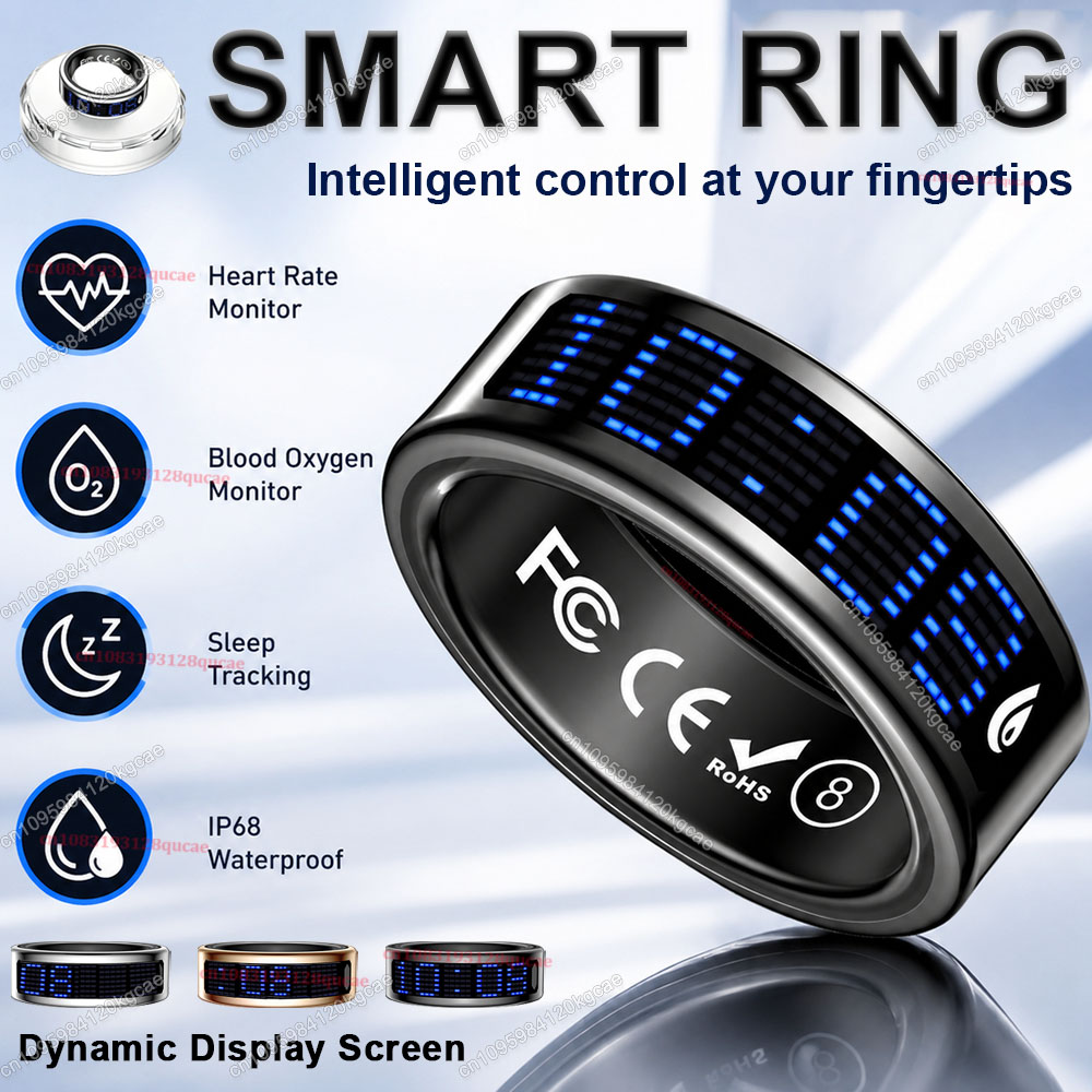 Smart Home Trainer - Smart Ring met touchscreen, oproepherinnering, tasbih-teller,