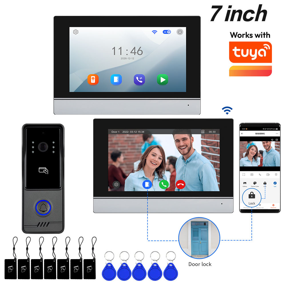Smart Home Video Doorbell App - Tuya App Smart Wifi 4-draads Videodeurbel
