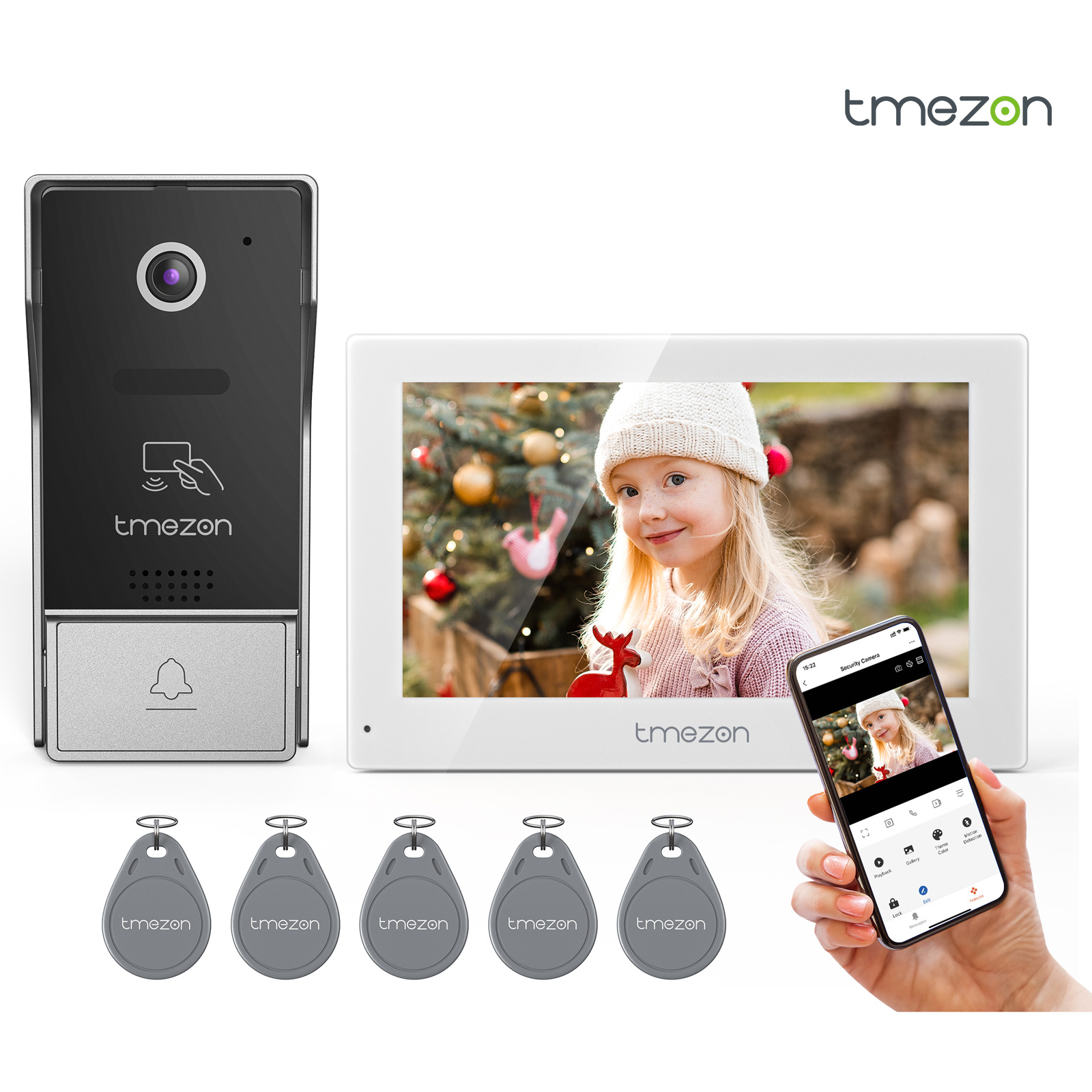 Smart Home Video Doorbell App - 7 Inch Tuya 1080P draadloze Wifi