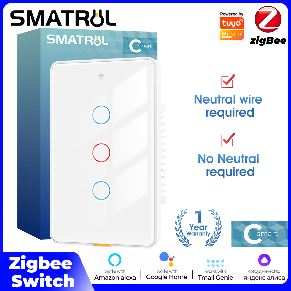 Smart Home Switch - Tuya Zigbee Smart Light Touch-schakelaar Geen