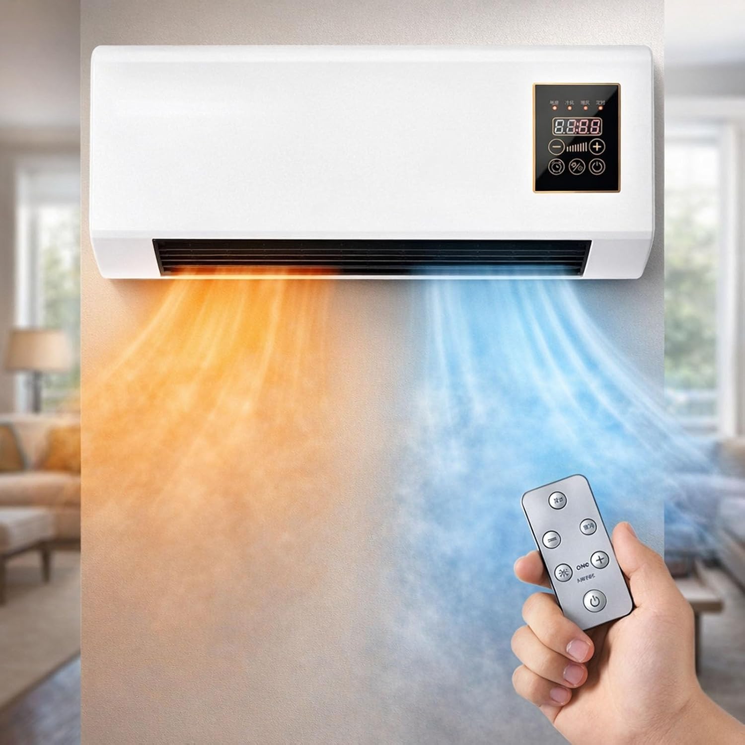 Smart Bathroom Fan - Draagbare aan de muur gemonteerde airconditionerventilator