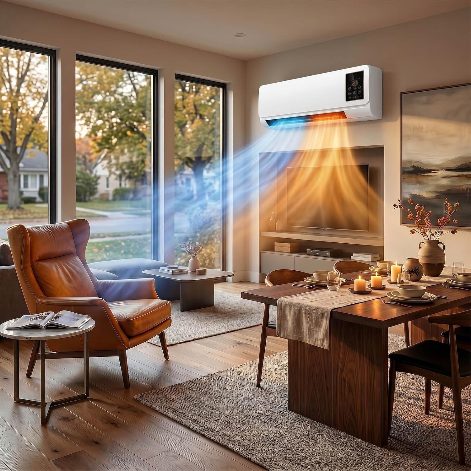 Smart Bathroom Fan - Wandgemonteerde airconditioner met ventilator en verwarming,
