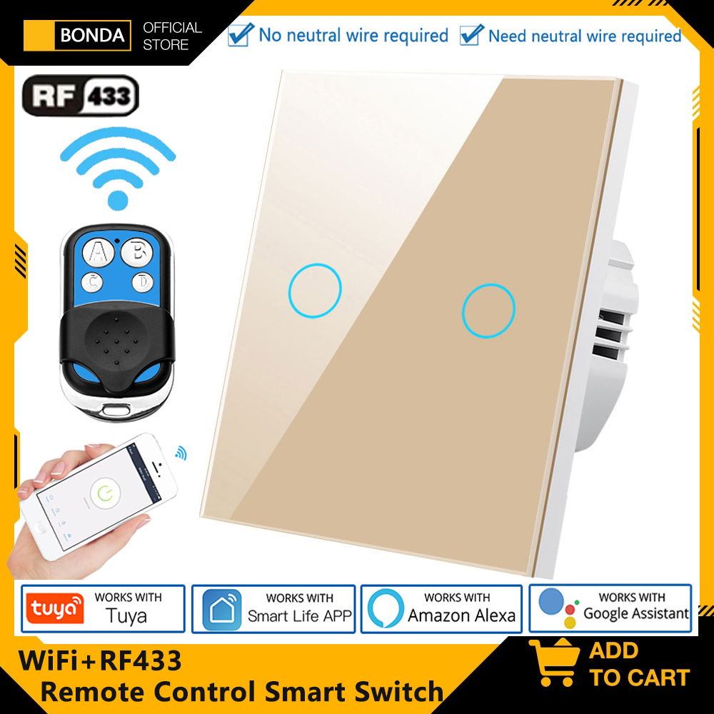Smart Home Switch - Tuya EU WiFi + RF433 Slimme