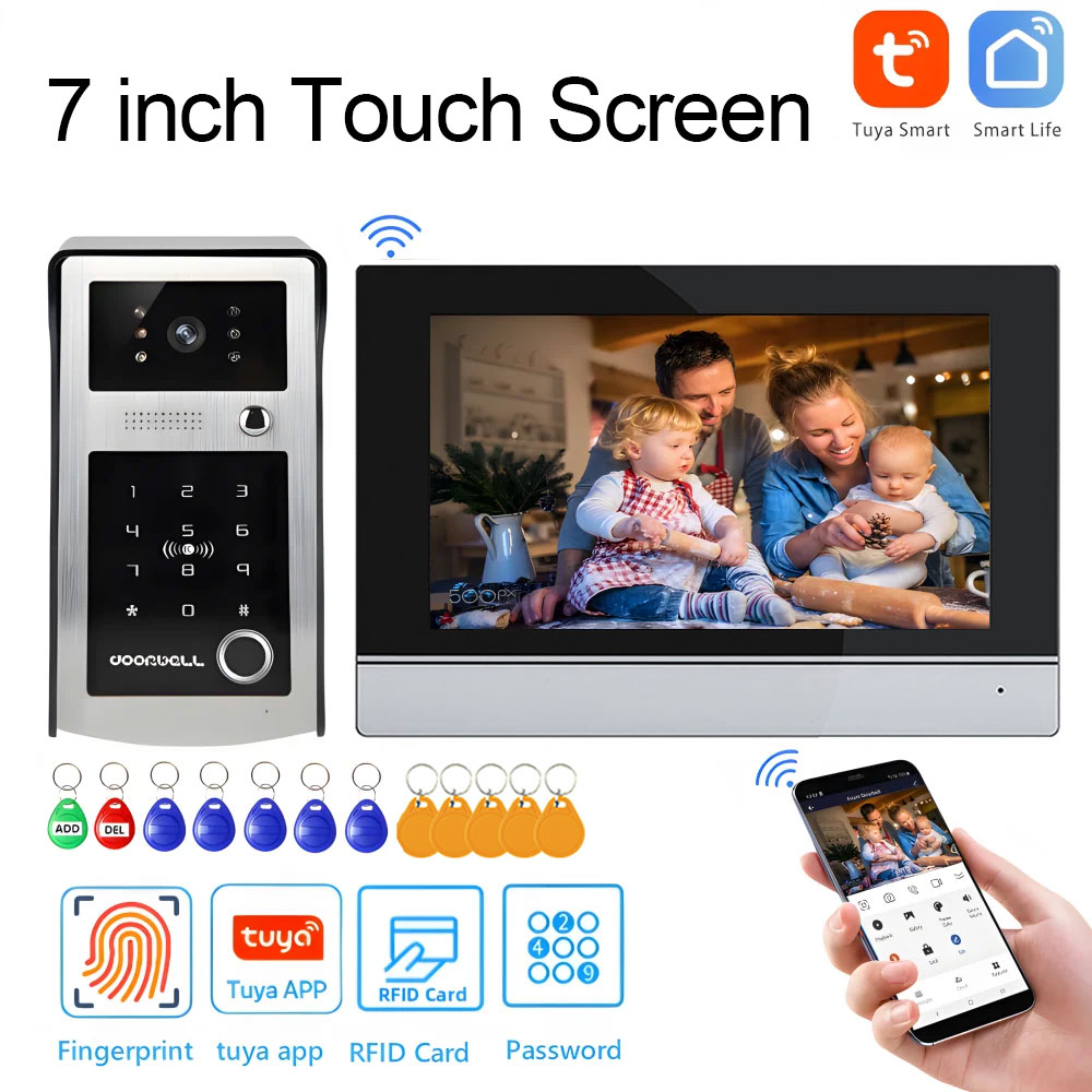 Smart Home Video Doorbell App - Wifi Tuya 7 inch touchscreen wifi