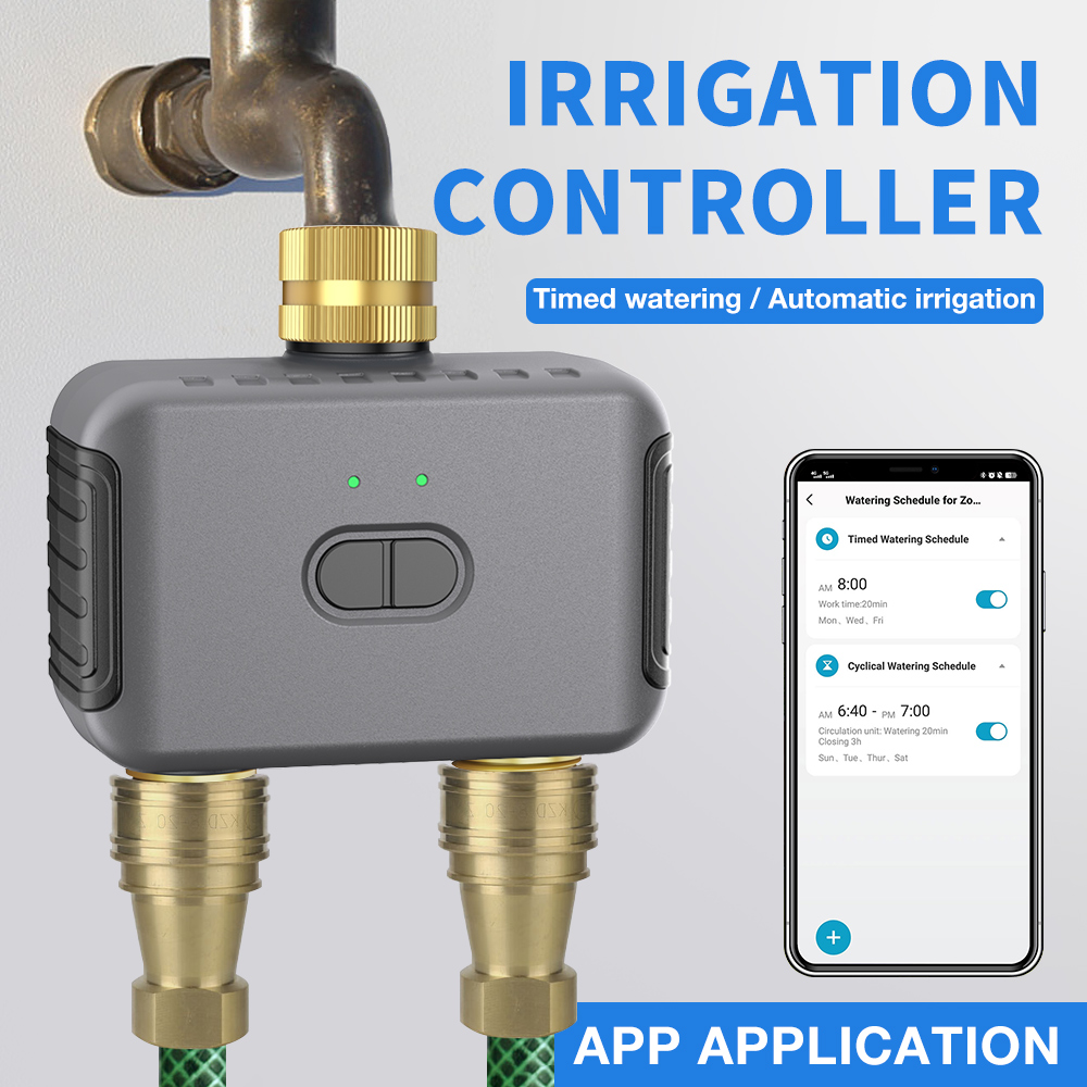 Smart Home Life - Tuya 2-zone besproeiingstimer Tuin Automatische irrigatiecontroller