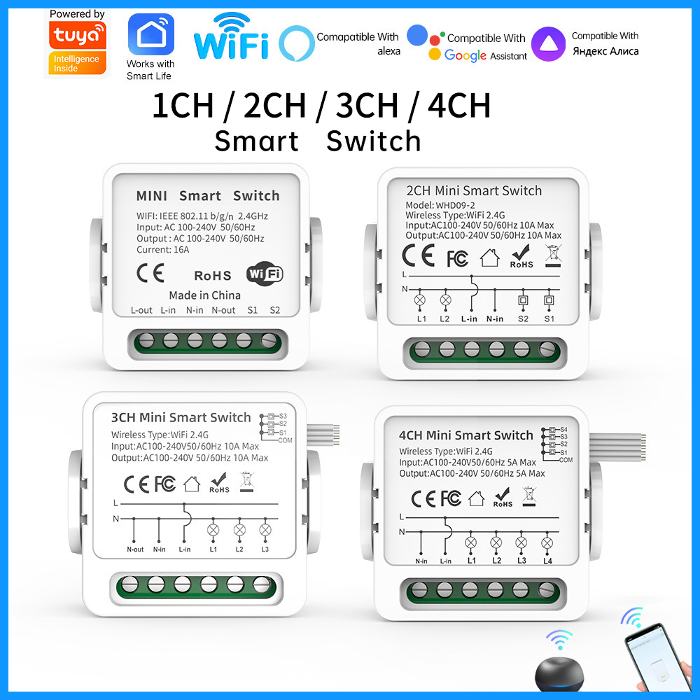 Tuya WiFi Smart Switch 1/2/3/4 - Smart Home Life recensie en prijs