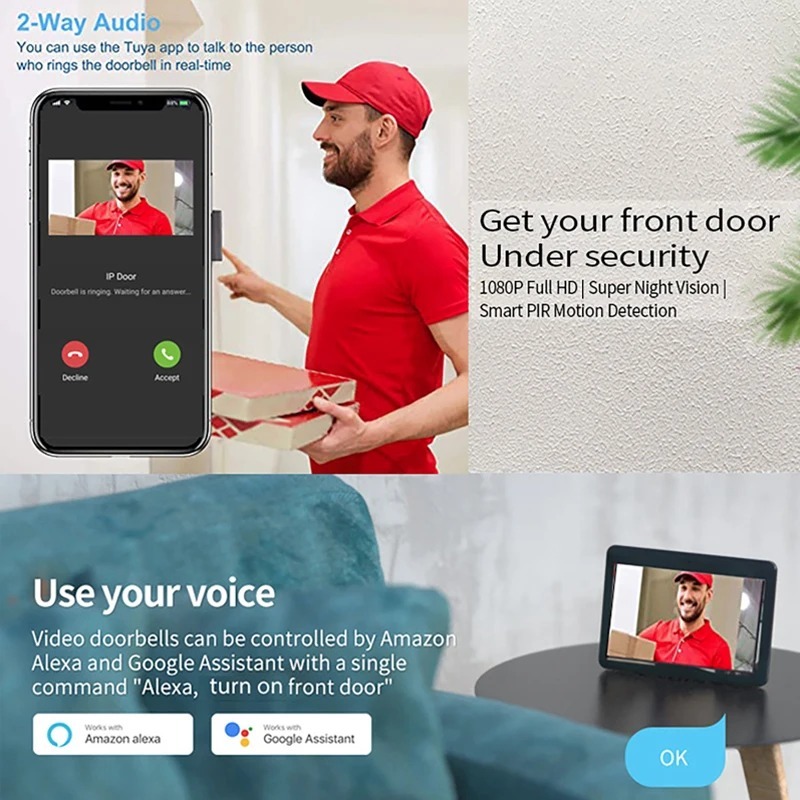 Tuya 1080P Wifi Video Deurbel  - Smart Home Video Doorbell App recensie en prijs